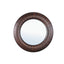 Gezzy Brown Wooden Veneer Mirror Thick Frame Round