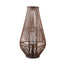 Lysia Brown round bamboo lantern with glass L - Labohemian