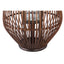 Lysia Brown round bamboo lantern with glass L - Labohemian