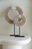 The Papua Shell Disc on Stand - White - M - Labohemian