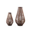Lysia Brown round bamboo lantern with glass L - Labohemian