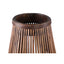Lysia Brown round bamboo lantern with glass L - Labohemian