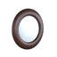Gezzy Brown Wooden Veneer Mirror Thick Frame Round
