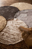 Flavia Brown Viscose Handwoven Carpet Round L