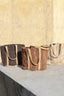 Cherree Dark Brown Jute Leather Round Basket (set of 2)