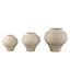 Mickie Beige Round Bulb Ceramic Vase Ribbed S - Labohemian