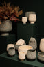 Laim Cream Cement Round Pot Dots Pattern On BaseXL