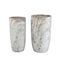 Miah Beige Ceramic Marble Look Pot Set Of 2 High - Labohemian