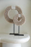 The Papua Shell Disc on Stand - White - M - Labohemian